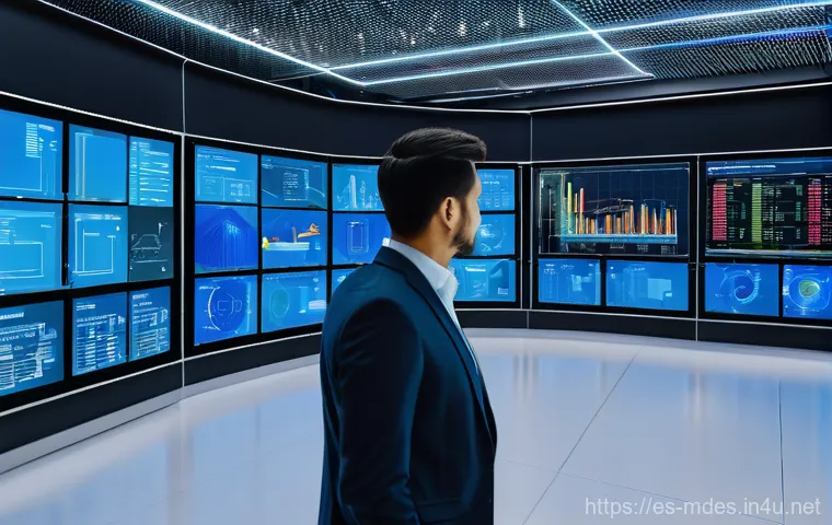 기계설계와 제조업의 연결점 - **Prompt 2: AI-Driven Digital Twin Control**
"An advanced, high-tech control room bathed in soft...