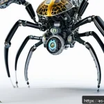 Home 20 기계설계에서 창의성 발휘하는 방법 - A futuristic mechanical transmission system inspired by insect biomechanics, showcasing lightweight,...