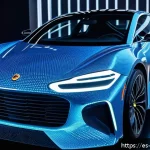 Home 18 기계설계 필드 리포트 - A futuristic automotive workshop scene showcasing advanced smart materials in mechanical design: clo...