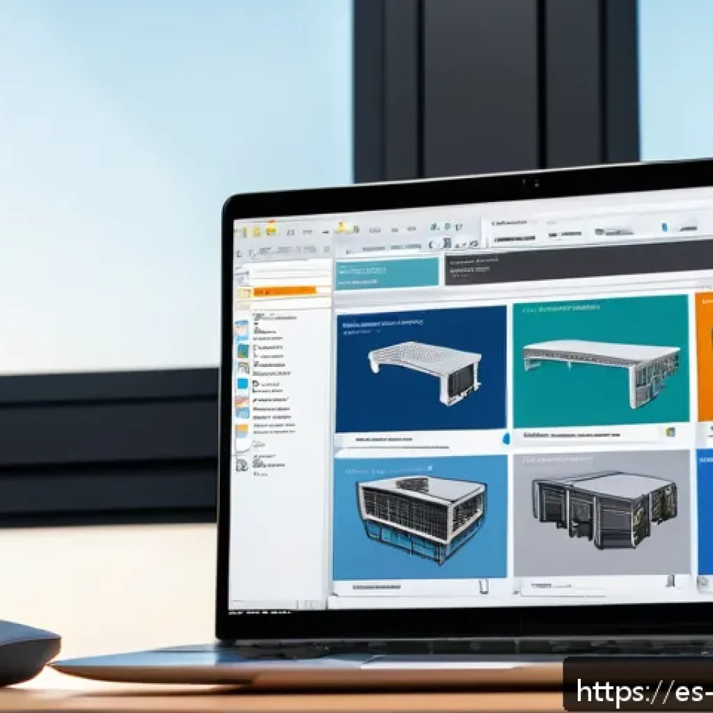 기계설계 포트폴리오 업데이트 주기 - A modern mechanical engineering professional’s digital portfolio interface displayed on a sleek lapt...