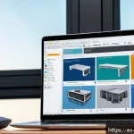 Home 23 기계설계 포트폴리오 업데이트 주기 - A modern mechanical engineering professional’s digital portfolio interface displayed on a sleek lapt...